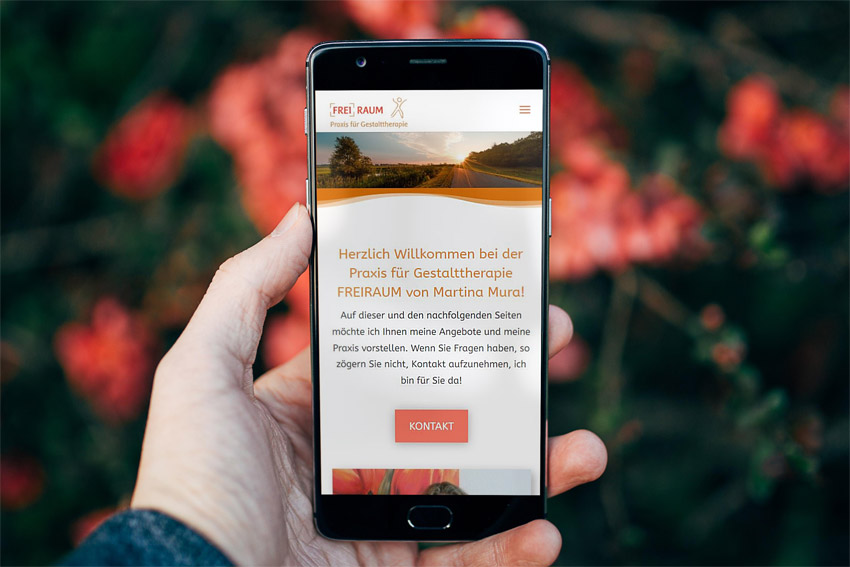 Website für die Praxis für Gestalttherapie FREIRAUM