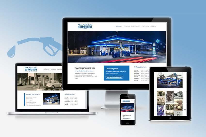 Website für die ARAL-Tankstelle in Wilnsdorf