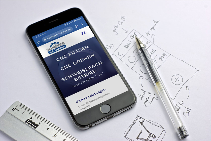 Webdesign für die Firma Schneider Mechanik in Netphen
